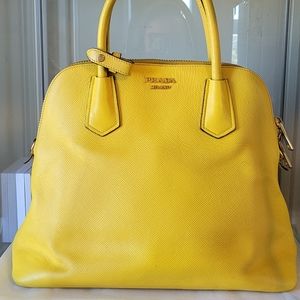 Prada Convertible Dome Satchel Saffiano Leather Large